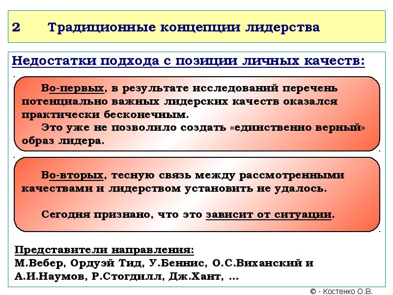 Концепции лидерских качеств. Традиционные концепции лидерства. Традиционные концепции лидерства в менеджменте. Современные концепции лидерства. Основные теории лидерства.