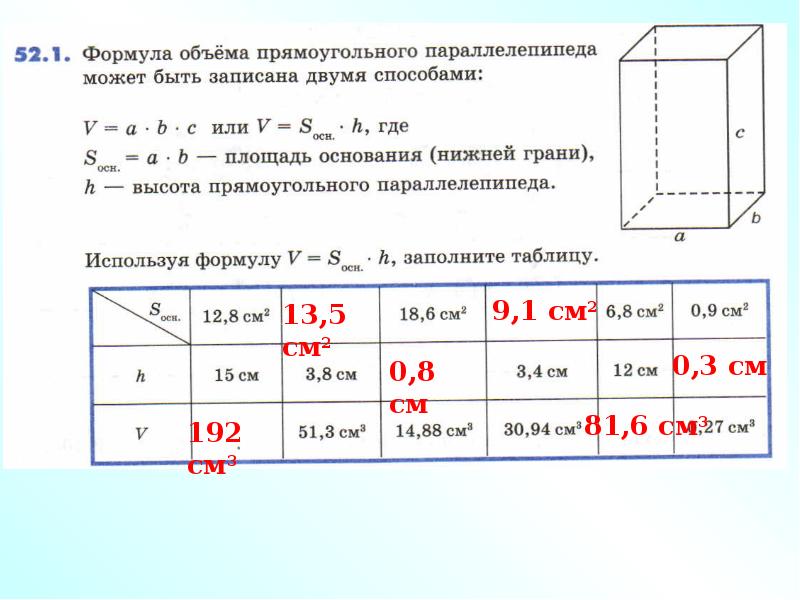 Объем прямоугольного параллелепипеда формула 5. Формула объема прямоугольного параллелепипеда. Прямоугольный параллелепипед формулы. Формула нахождения параллелепипеда. Формула объема прямоугольника.