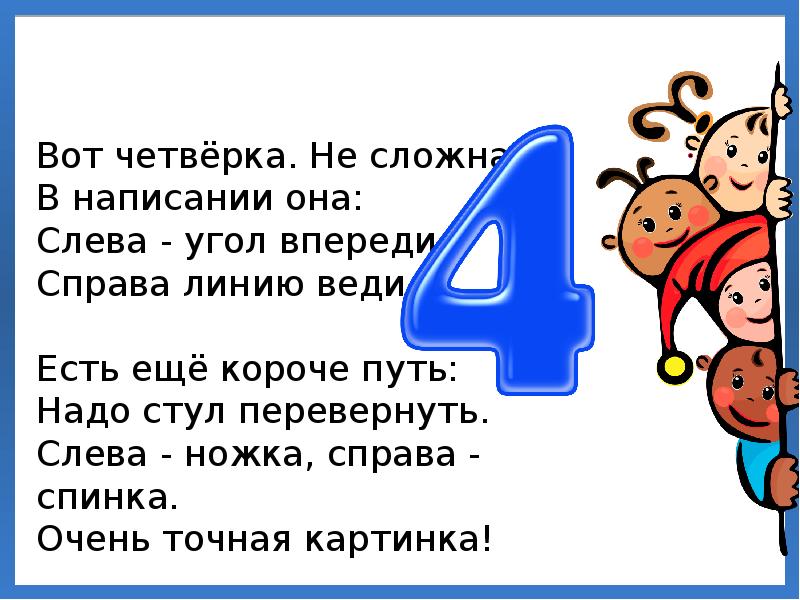 Цифра 4 презентация