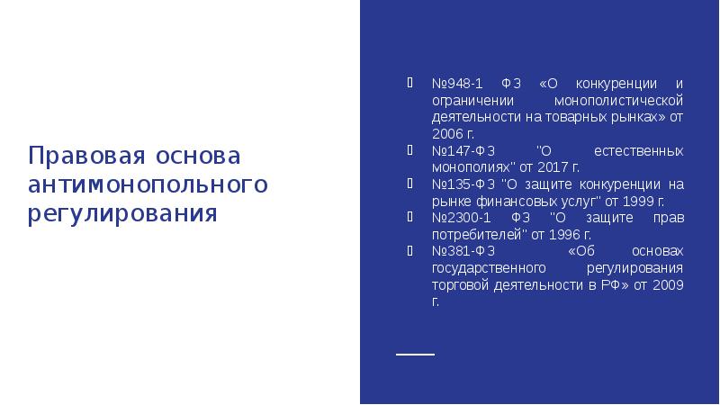 Правовое регулирование конкуренции презентация