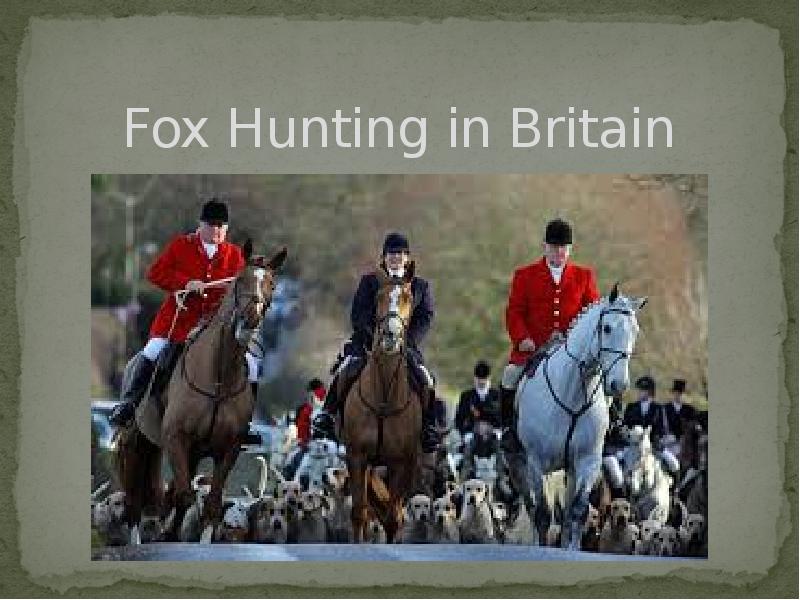 Fox Hunting in Britain Fox Hunting in Britain