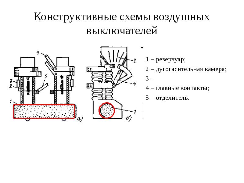 Воздушный выключатель на схеме