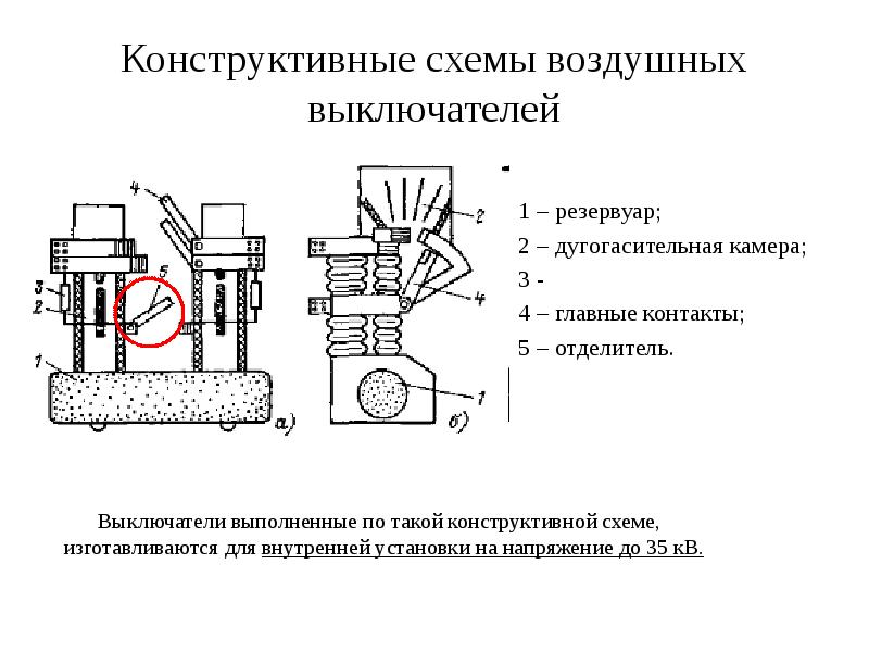 Воздушный выключатель на схеме