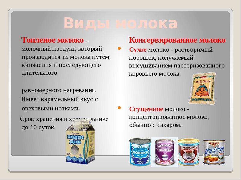 Презентация кисломолочные товары