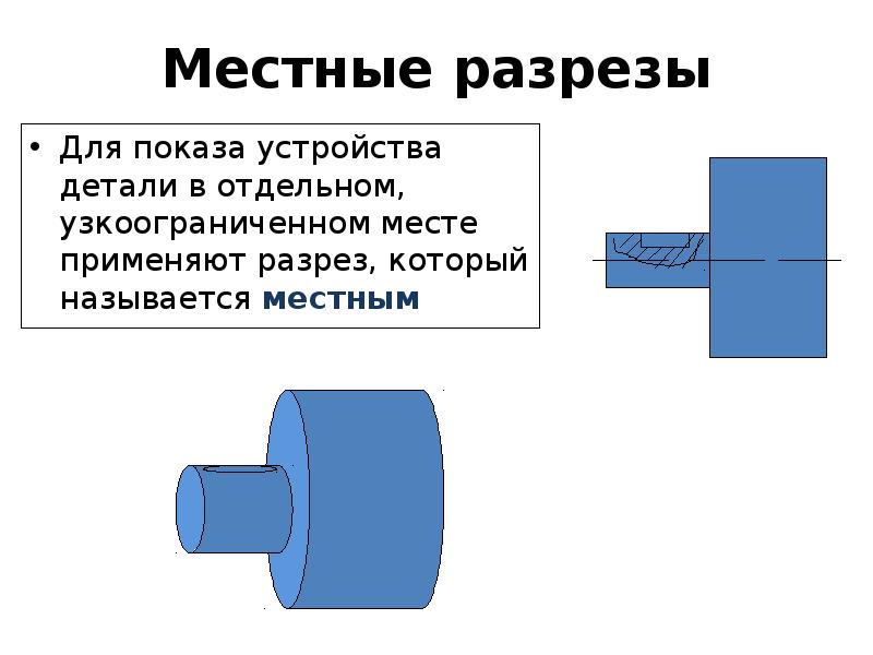 Местный места. Местный разрез применяют для. Назначение местного разреза. Что называют местным разрезом?. Местный разрез когда используют.