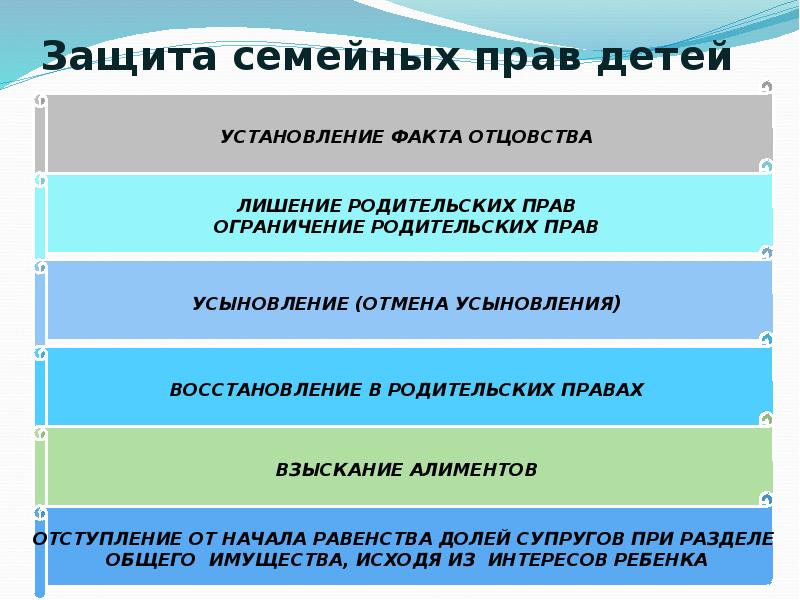 Осуществление и защита семейных прав презентация