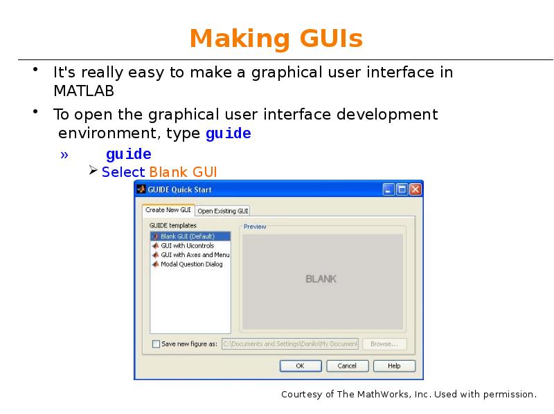 Making GUIs Making GUIs