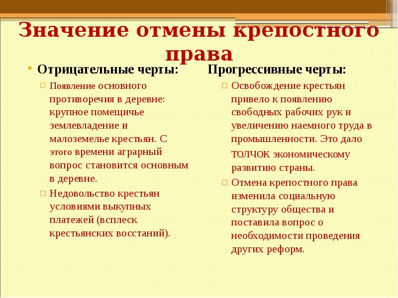 Отмена крепостного права презентация 11 класс