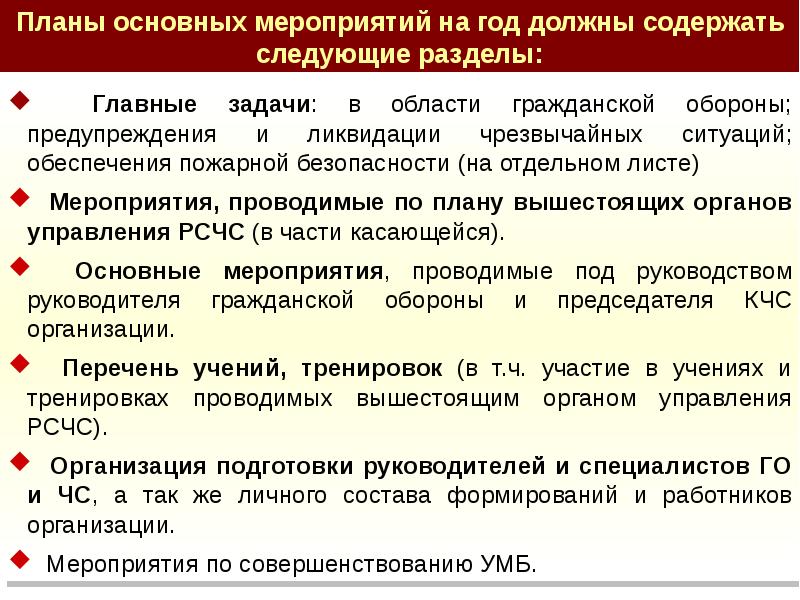 Планирование мероприятий го содержание и разработка плана го и защиты населения