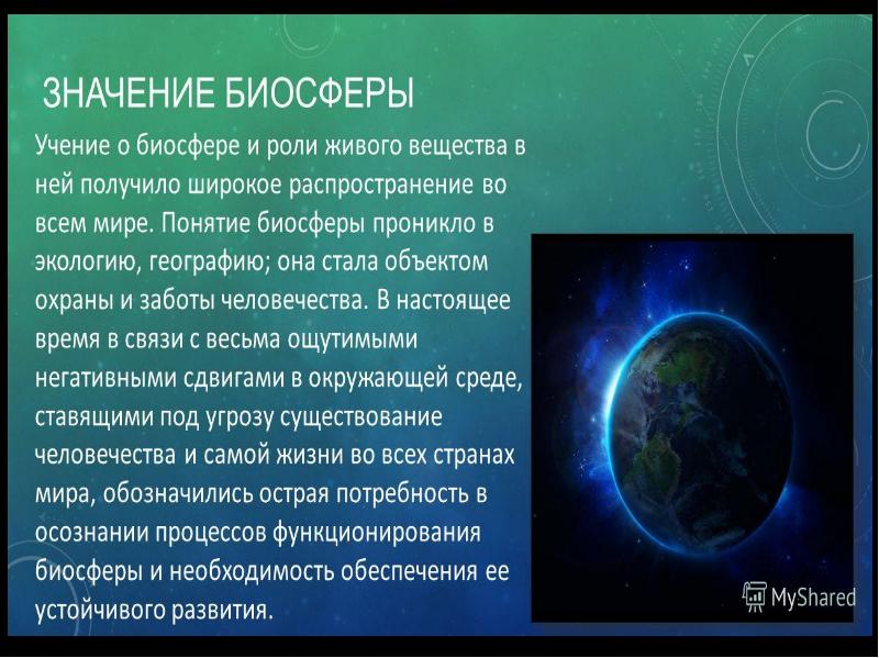 Значение биосферы презентация