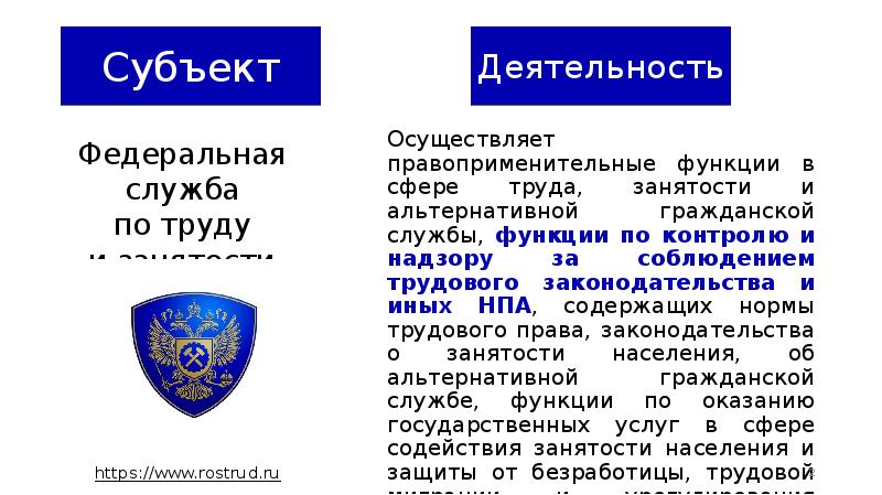 Федеральная служба по труду и занятости презентация