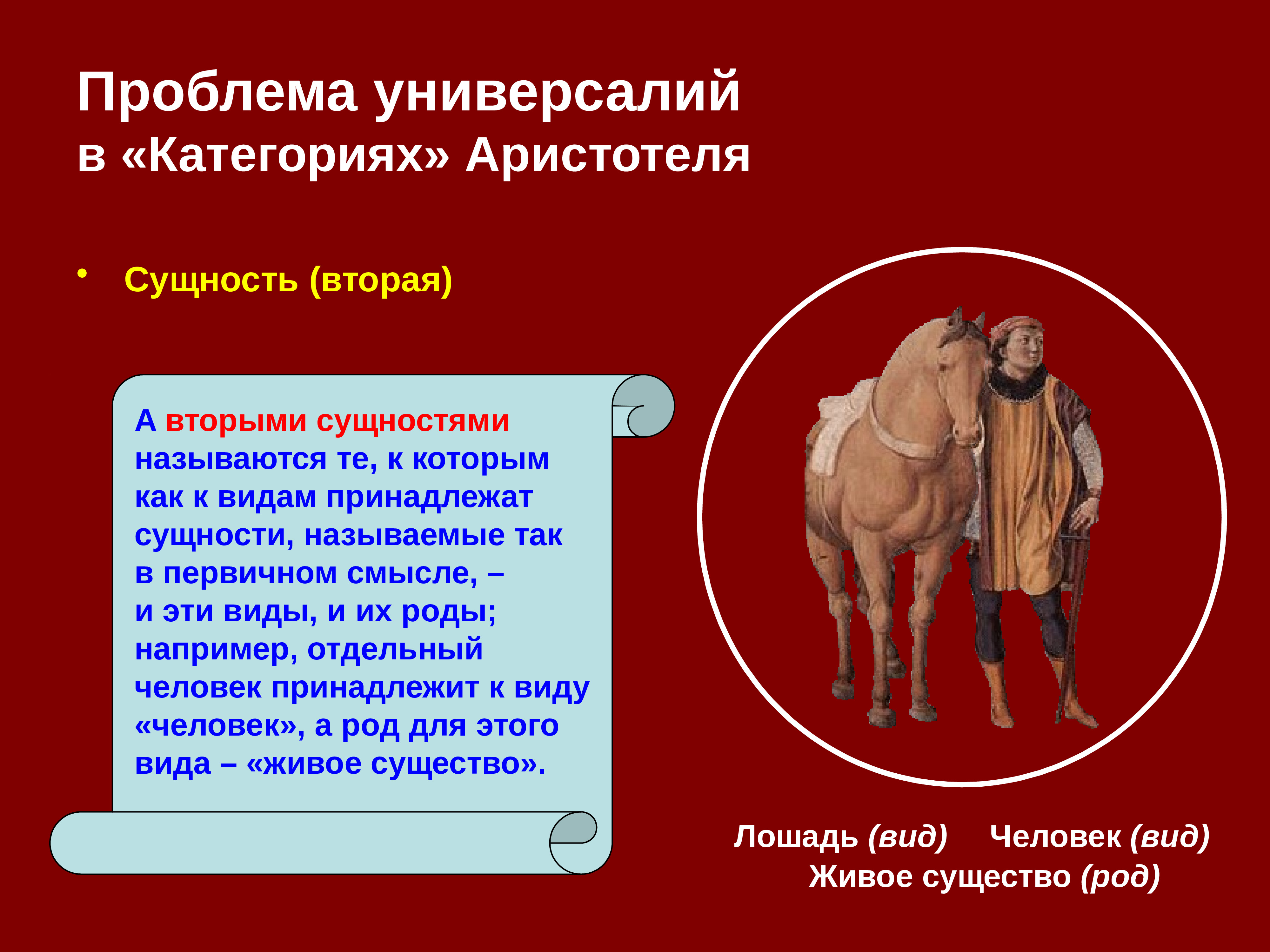 Сущность второго. Вторая сущность по Аристотелю. Опишите принцип универсалий. Универсалии и категории. Вторая сущность.