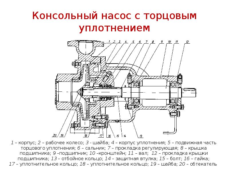 Чертеж консольного насоса