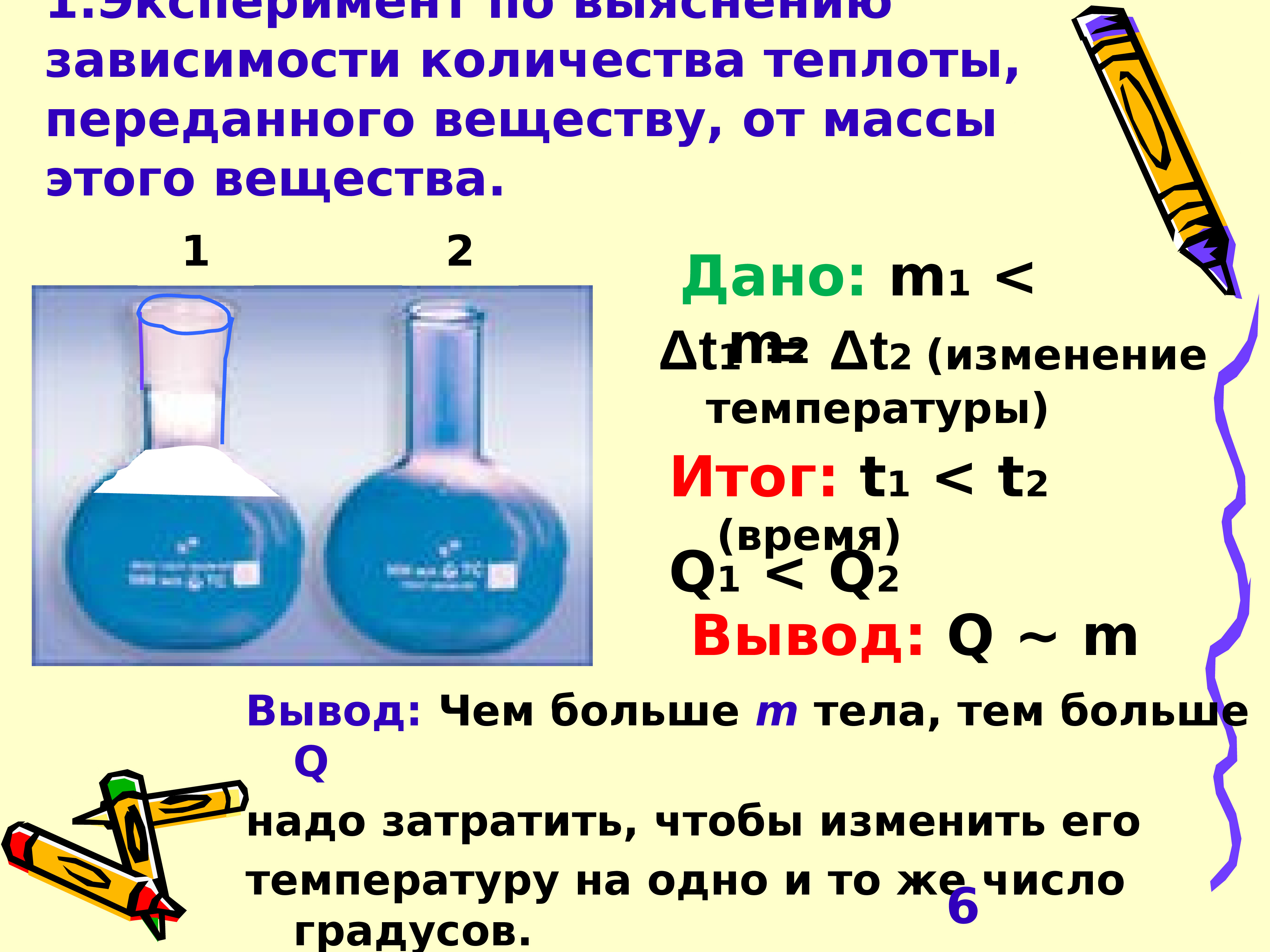 Задания количество теплоты. Зависимость количества теплоты.