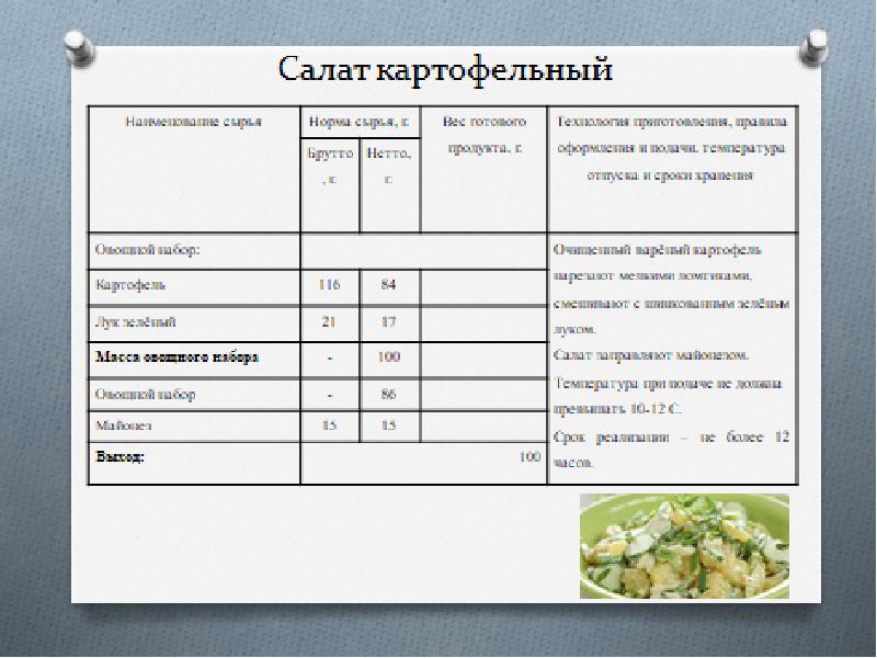 Рыбный салат технологическая карта по сборнику рецептур