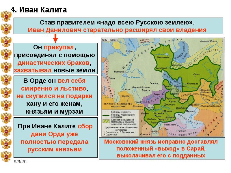 Карта присоединение к московскому княжеству