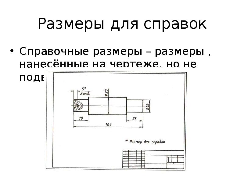 Справочный размер на чертеже это