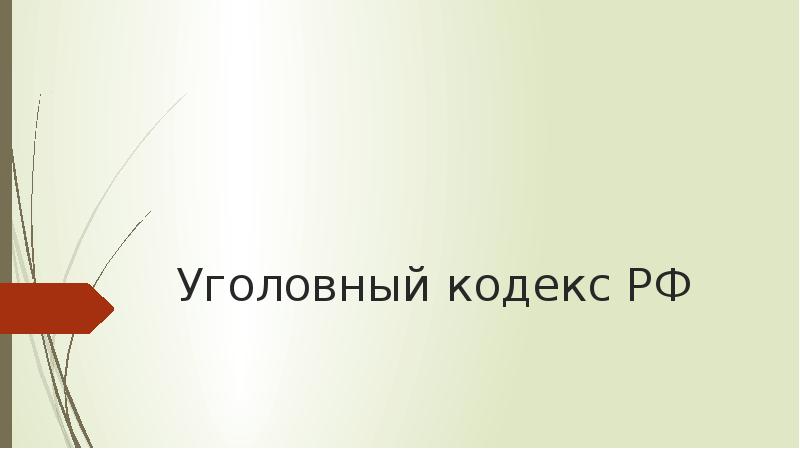 Уголовный кодекс РФ