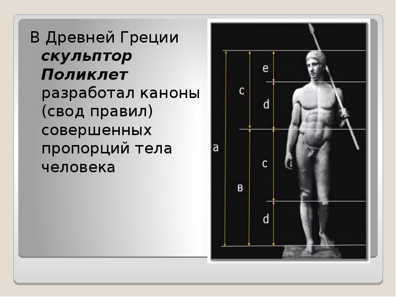 Поликлет произведение которое считается изображением эталонных пропорций человеческого тела