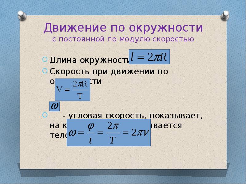 Модуль скорости окружности