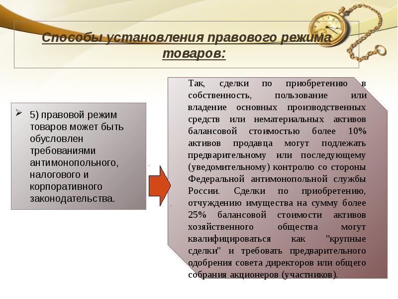 Режим товаров. Правовой режим сделок. Правовой режим денежных средств. Правовой режим корпоративных прав. Правовой режим сделок совершаемых государством.