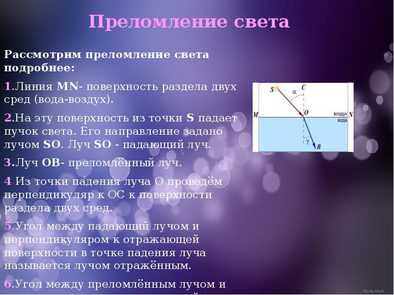 Преломления света презентация