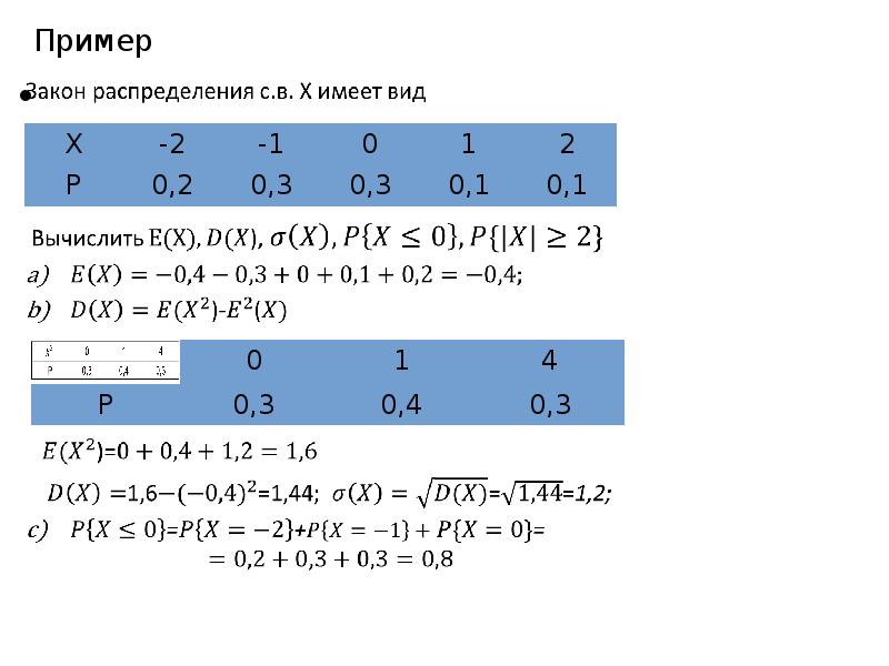 Презентация дисперсия дискретной случайной величины