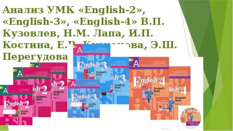 Анализ УМК «English-2», «English-3», «English-4» В.П. Кузовлев, Н.М. Лапа, И.П. Костина, Анализ УМК «English-2», «English-3», «English-4» В.П. Кузовлев, Н.М. Лапа, И.П. Костина,
