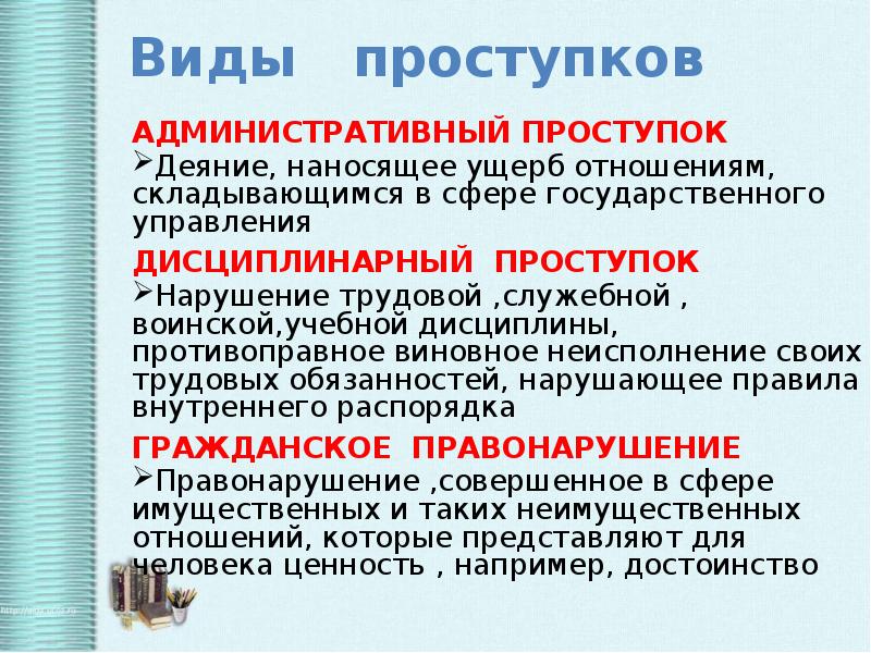 План правоотношения и правонарушения