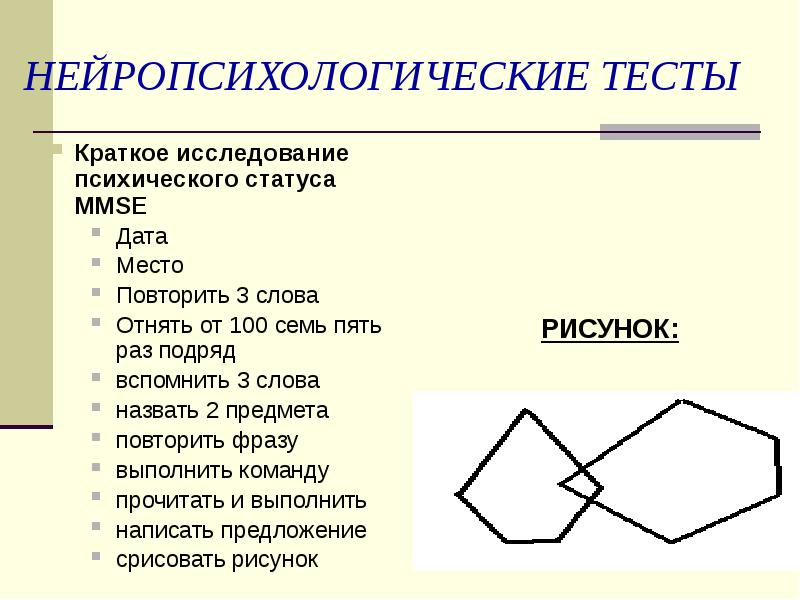 В краткую схему нейропсихологического обследования по а р лурии не входит исследование