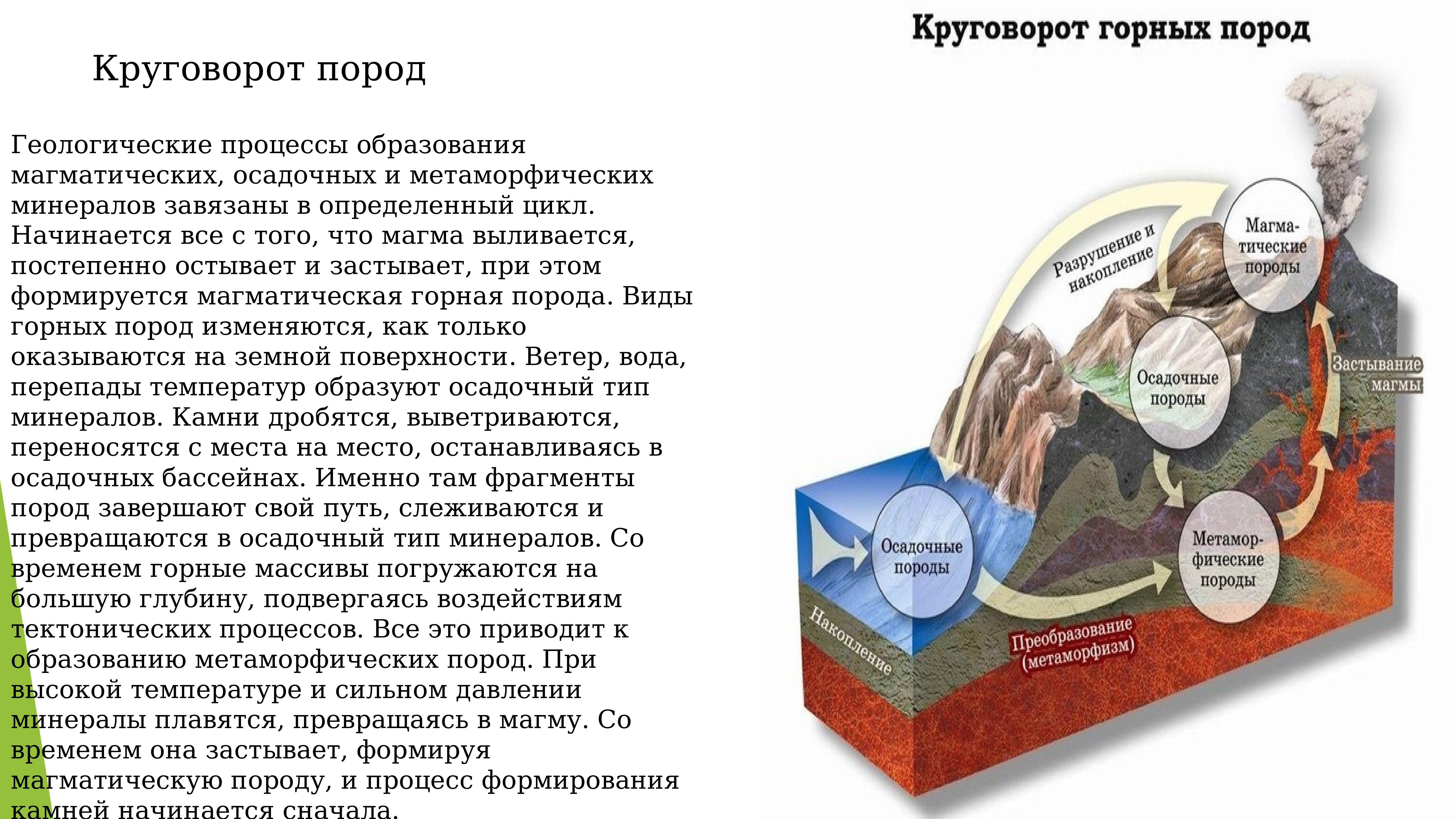 Последовательность преобразования одних горных пород в другие. Круговорот горных пород. Магматические процессы образования минералов. Круговорот образования горных пород. Круговорот горных пород в природе.