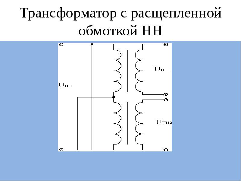 Трансформатор с расщепленной обмоткой НН Трансформатор с расщепленной обмоткой НН